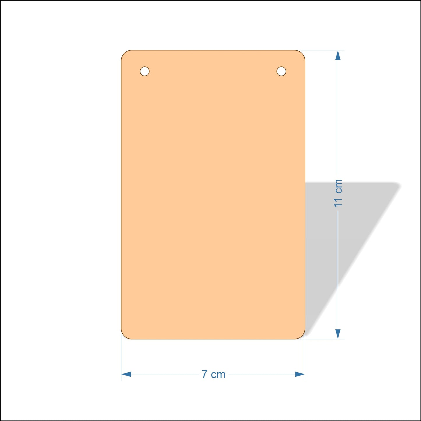 7 cm Wide 3mm thick MDF Plaques with rounded corners