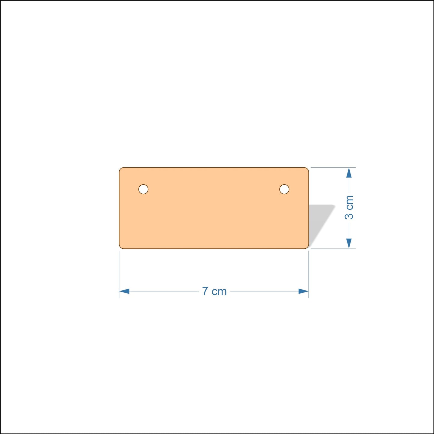 7 cm Wide 3mm thick MDF Plaques with rounded corners