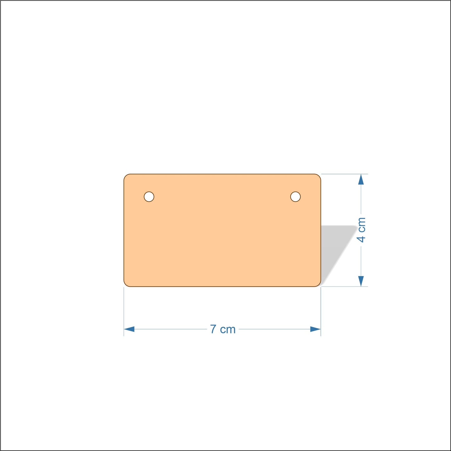 7 cm Wide 3mm thick MDF Plaques with rounded corners