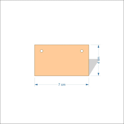 7 cm Wide Blank board plaques with square corners - plywood