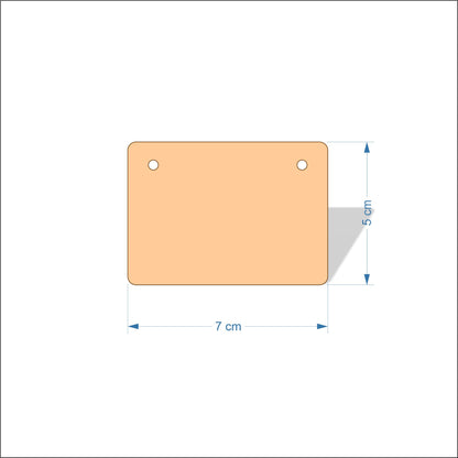 7 cm Wide 3mm thick MDF Plaques with rounded corners