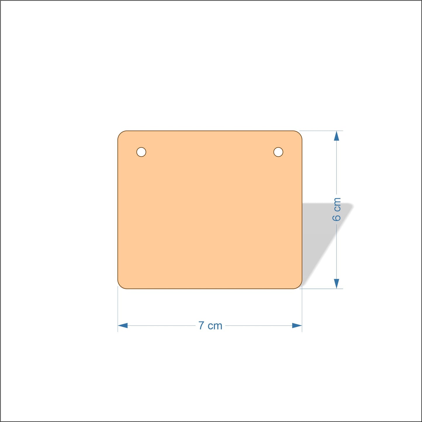 7 cm Wide 3mm thick MDF Plaques with rounded corners