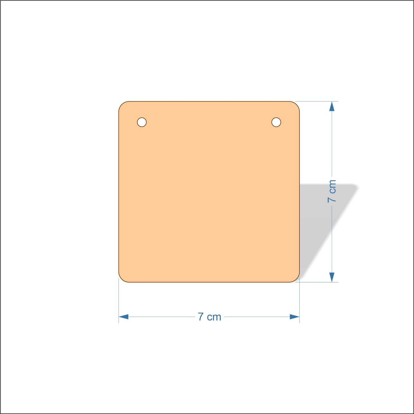 7 cm Wide 3mm thick MDF Plaques with rounded corners