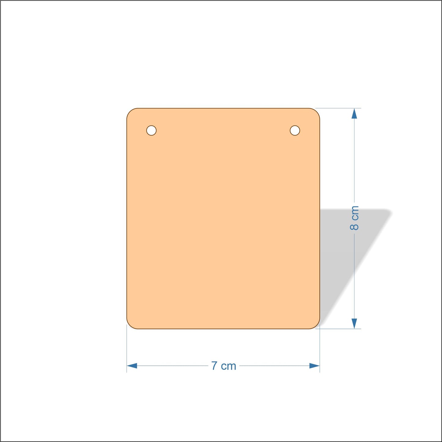 7 cm Wide 3mm thick MDF Plaques with rounded corners