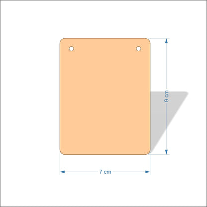 7 cm Wide 3mm thick MDF Plaques with rounded corners