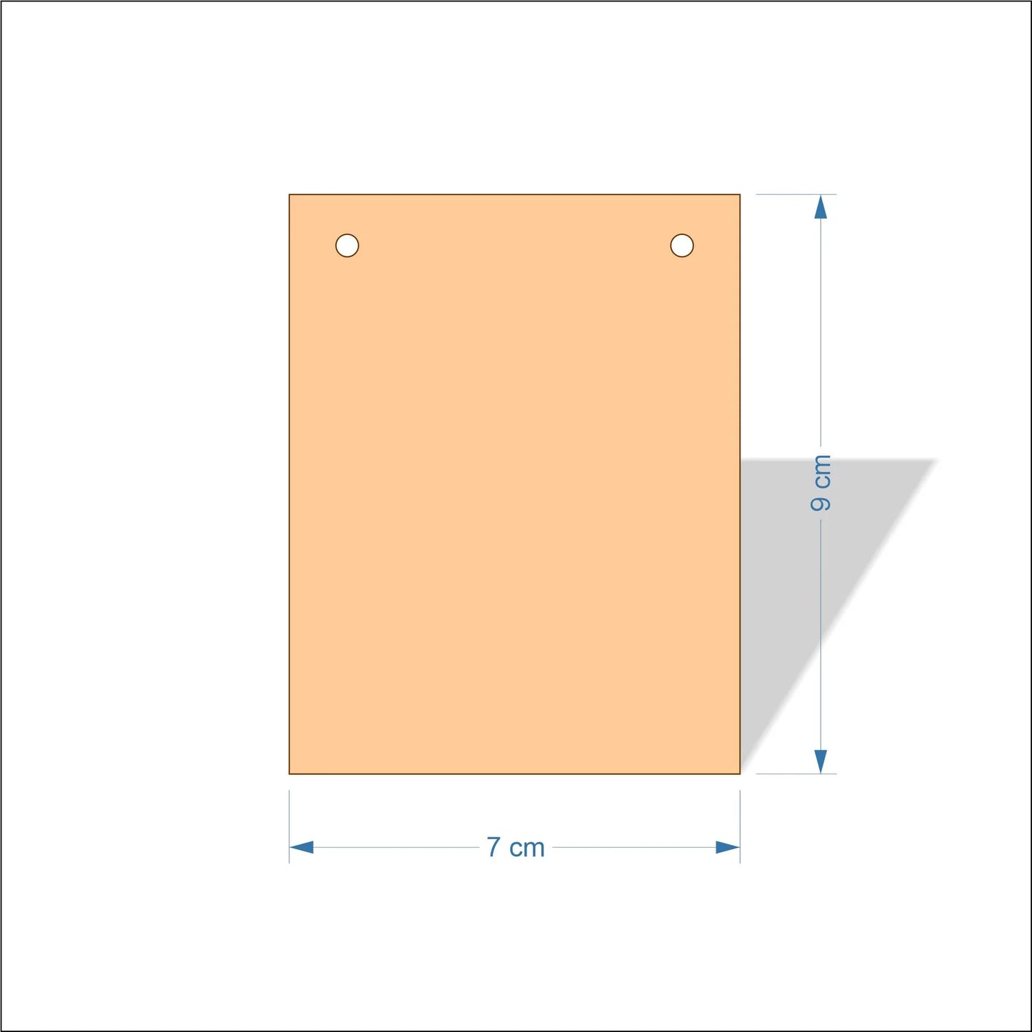 7 cm Wide Blank board plaques with square corners - plywood