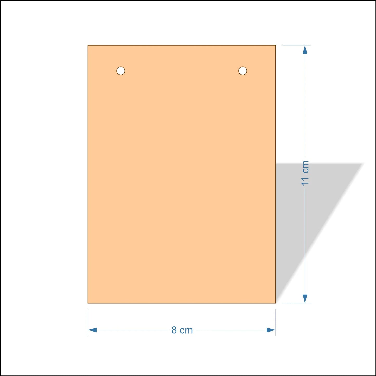 8 cm Wide Blank board plaques with square corners - plywood