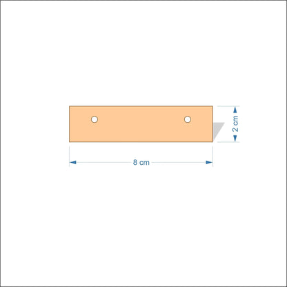 8 cm Wide Blank board plaques with square corners - plywood