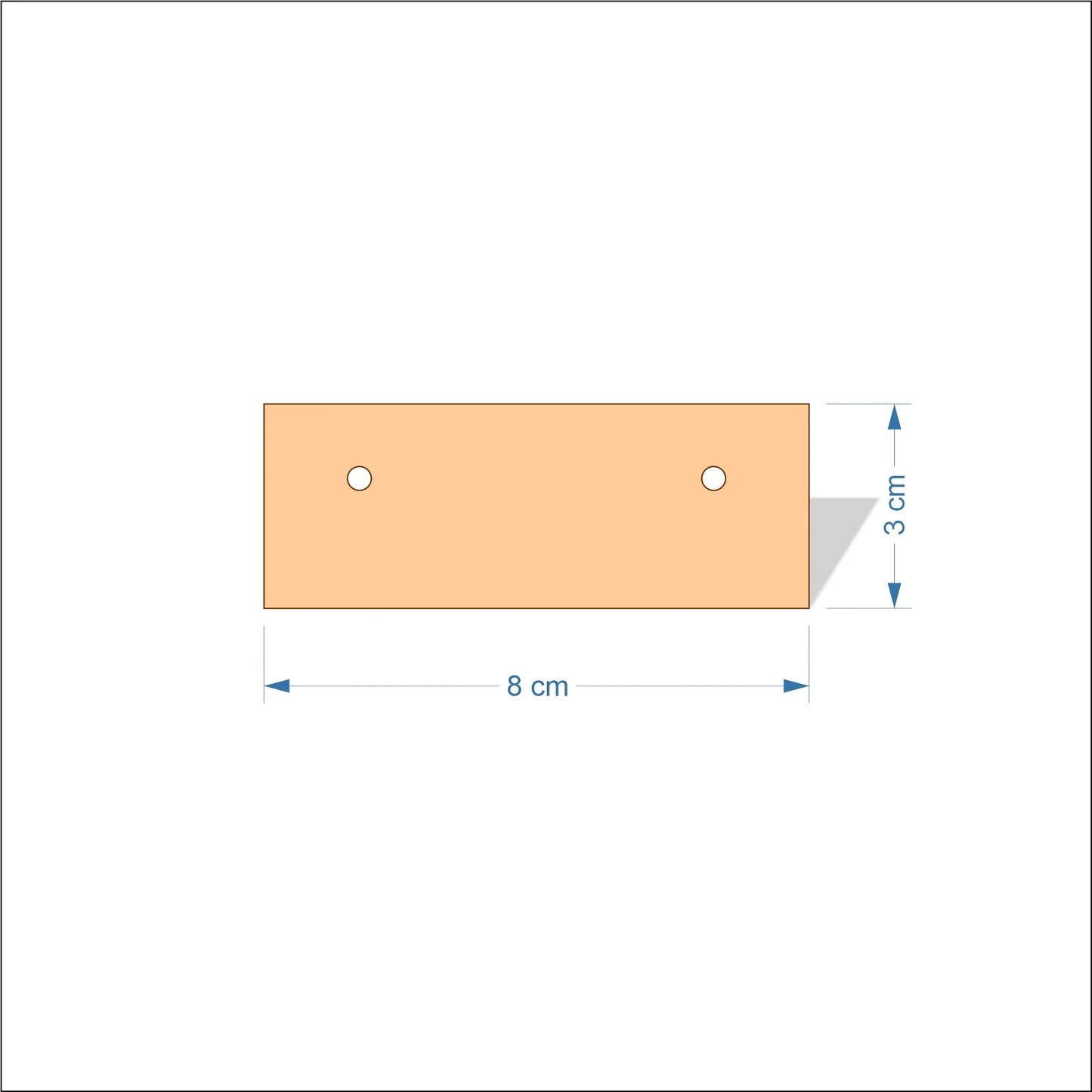 8 cm Wide Blank board plaques with square corners - plywood