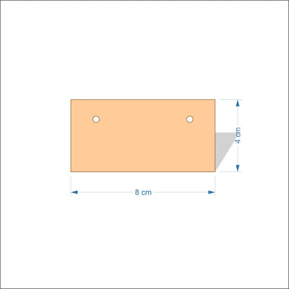 8 cm Wide Blank board plaques with square corners - plywood