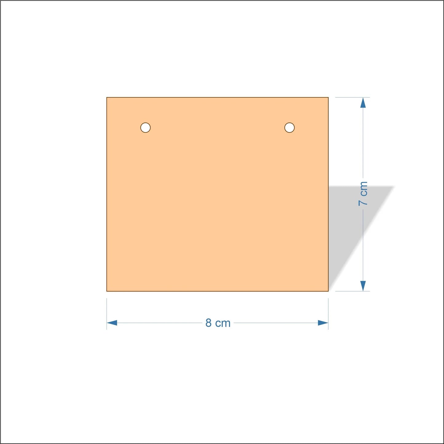 8 cm Wide Blank board plaques with square corners - plywood