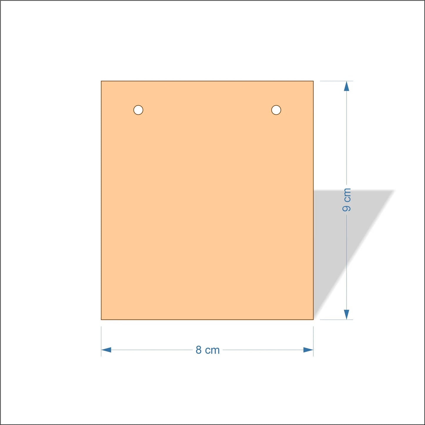 8 cm Wide Blank board plaques with square corners - plywood