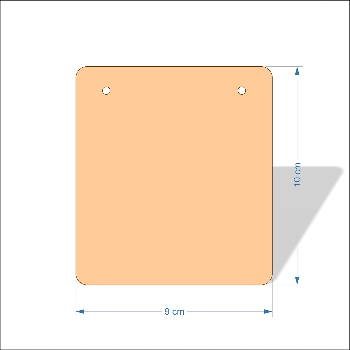 9 cm Wide 3mm thick MDF Plaques with rounded corners