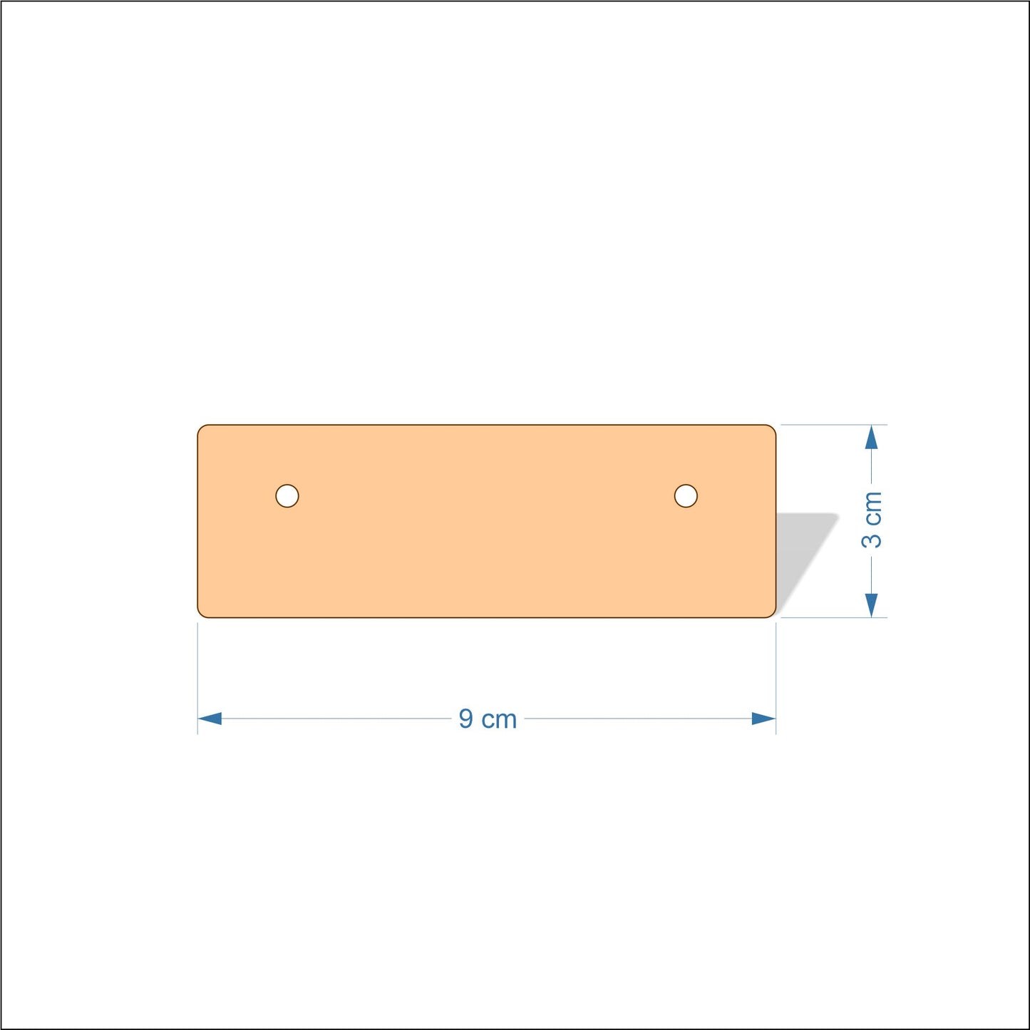 9 cm Wide 3mm thick MDF Plaques with rounded corners