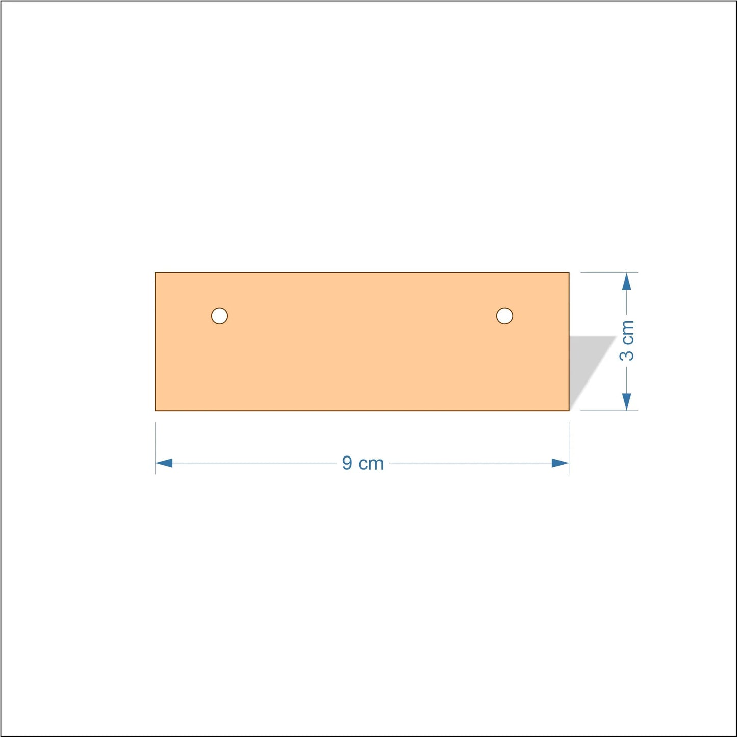 9 cm Wide Blank board plaques with square corners - plywood