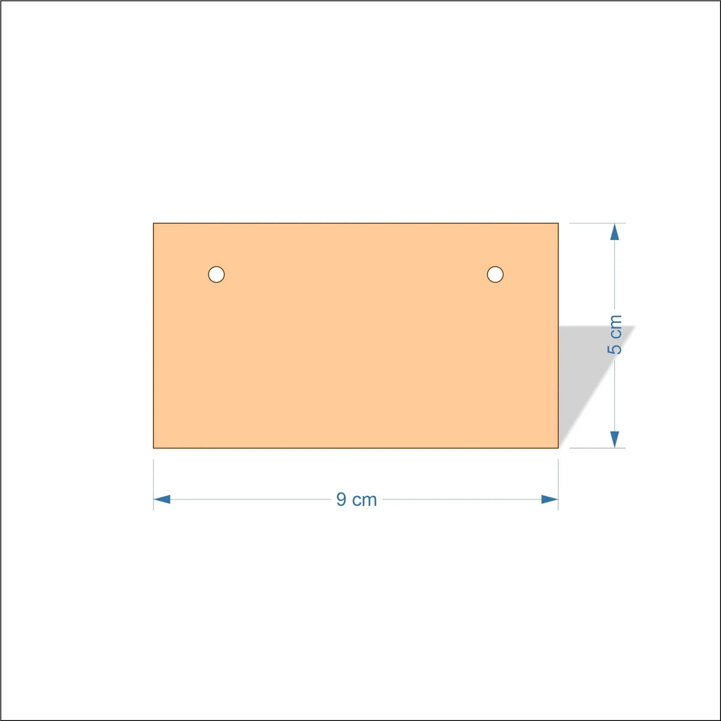 9 cm Wide Blank board plaques with square corners - plywood