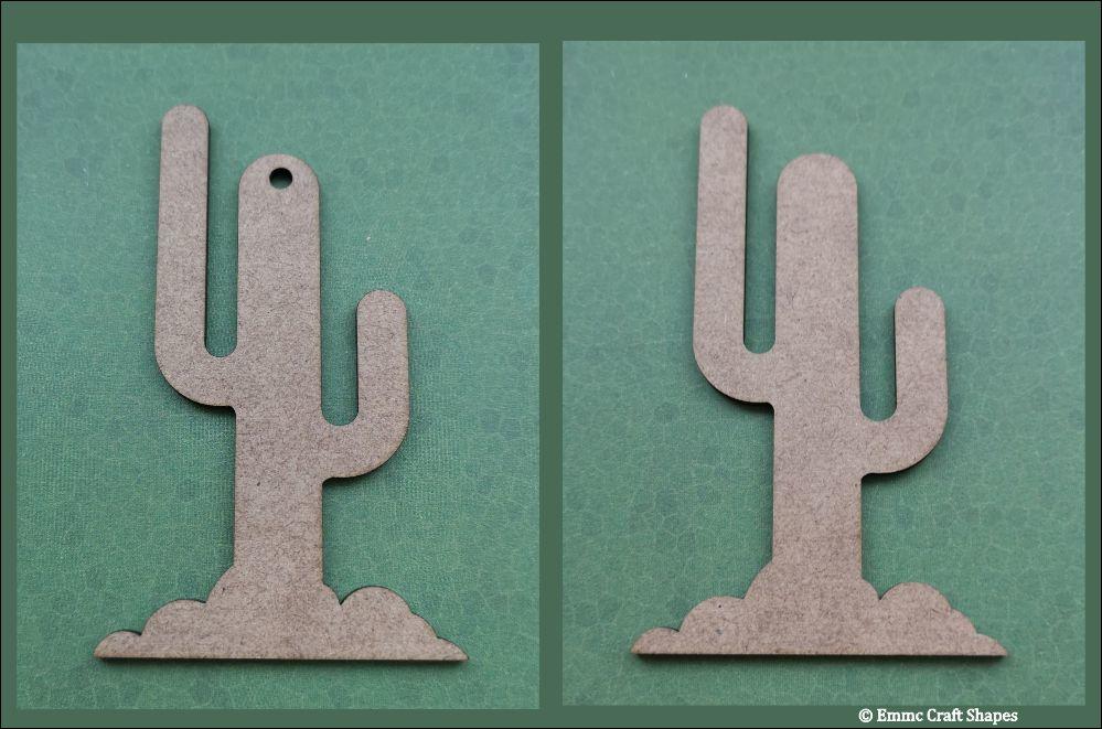 Cactus craft shapes, laser cut from 2mm MDF. One with a hole and one without.