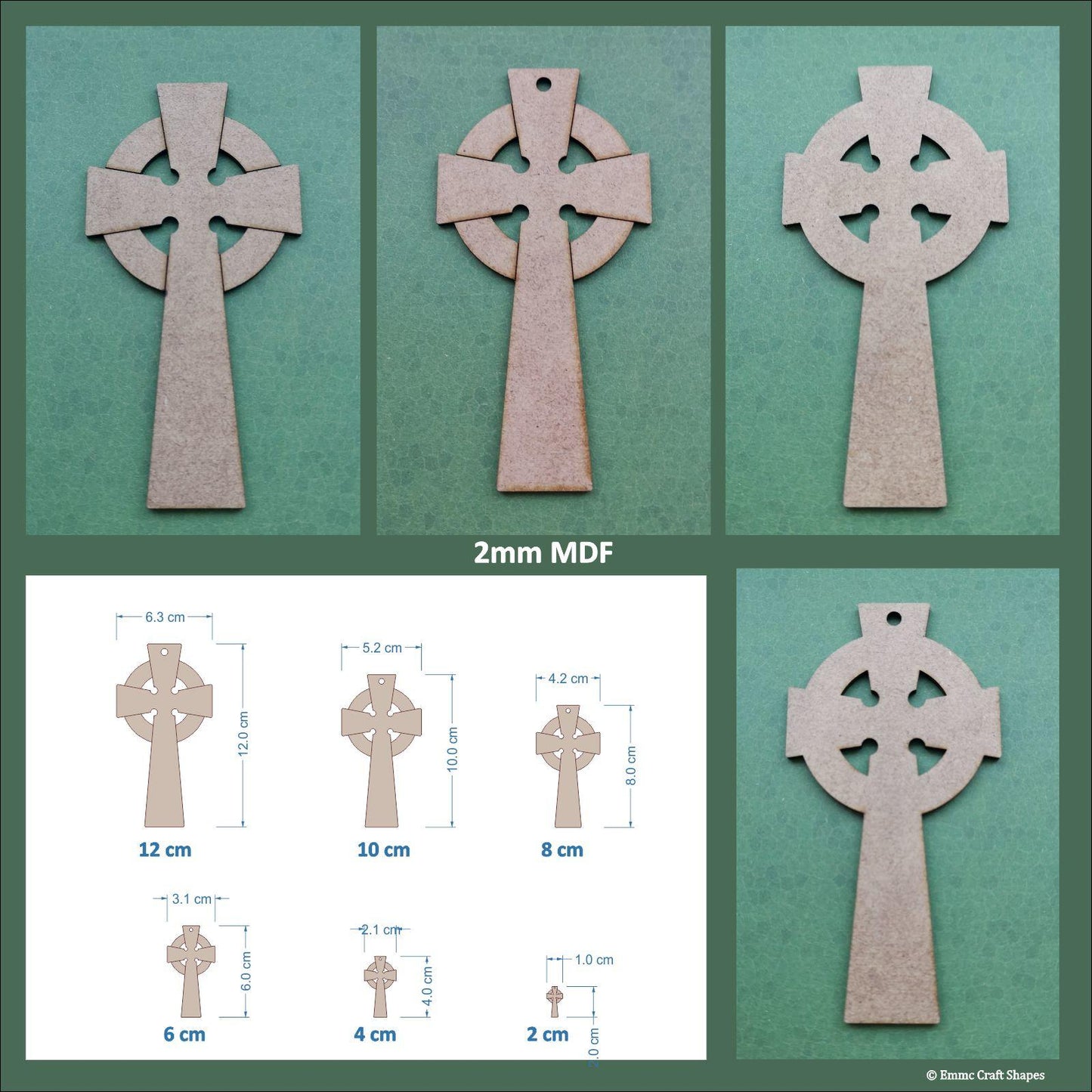 Celtic Cross Blanks - 2mm MDF