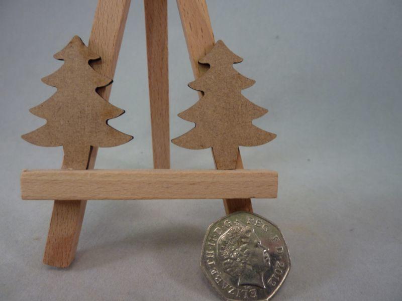 2 mm MDF Christmas Trees - 4 cm without hanging hole