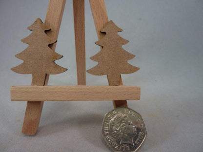 2 mm MDF Christmas Trees - 4 cm without hanging hole