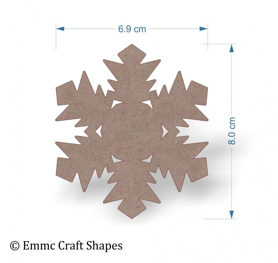 2mm MDF Snowflake shape - 8 cm