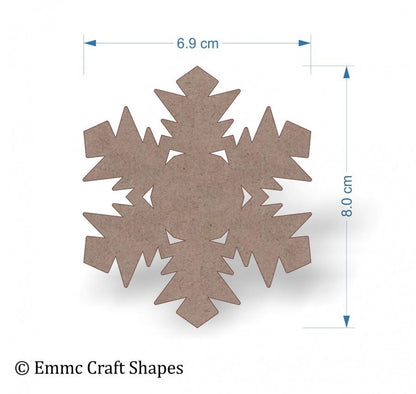 2mm MDF Snowflake shape - 8 cm