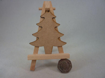 2 mm MDF Christmas Trees - 8 cm with hanging hole