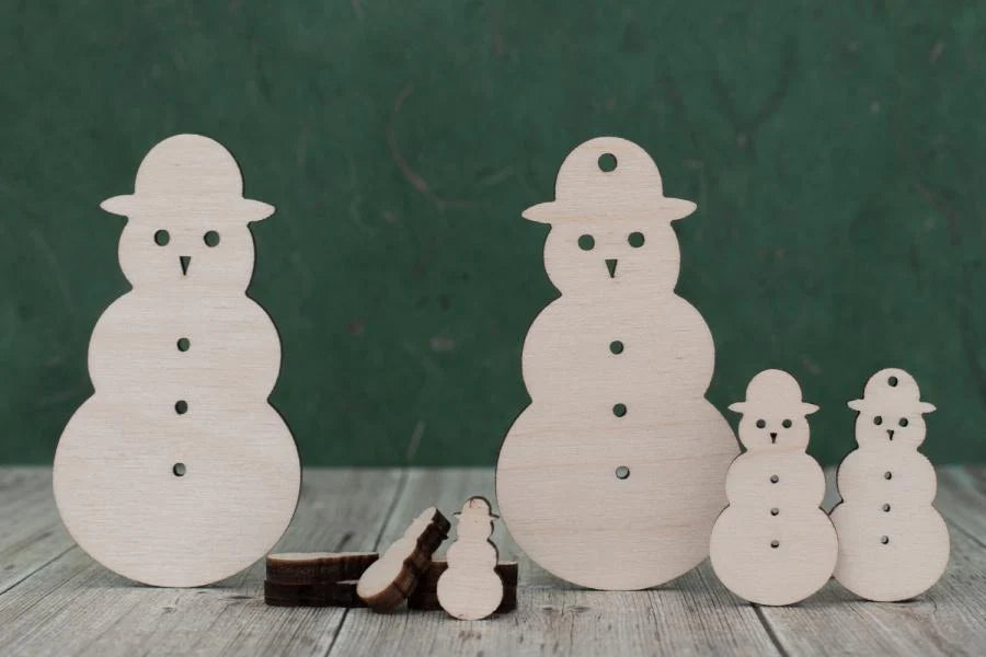 plywood Snowmen Craft Shapes