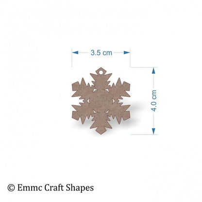 2mm MDF Snowflake Shape - 4 cm with hanging hole