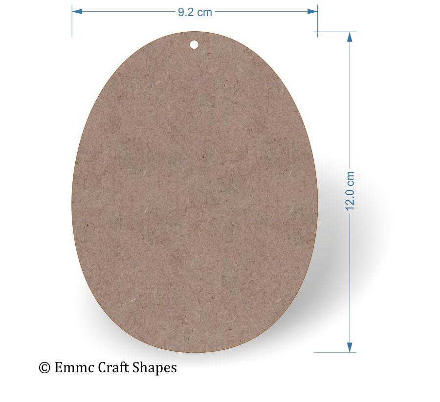 2 mm MDF egg shape with hole - 12 cm