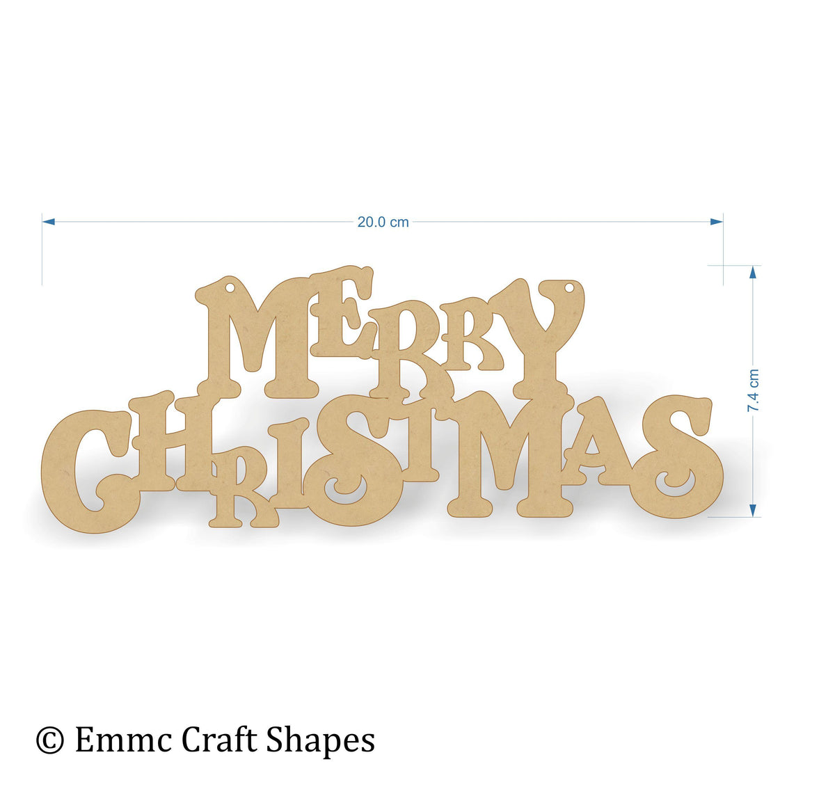 Merry Christmas - wooden text shape – Emmc craft Shapes