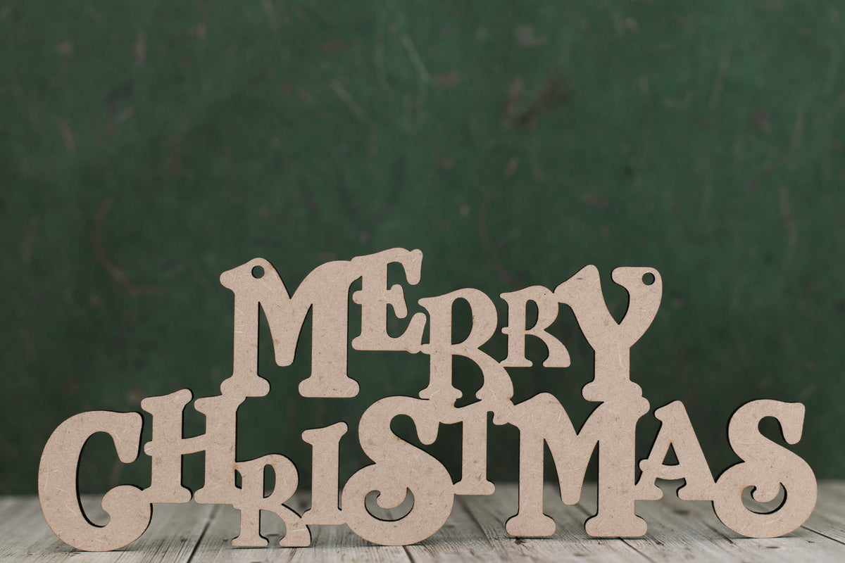 Merry Christmas - wooden text shape – Emmc craft Shapes